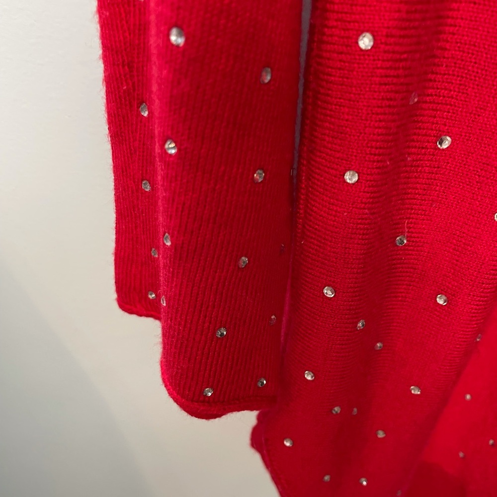INC Red Sweater with Rhinestones - Picture 3 of 5